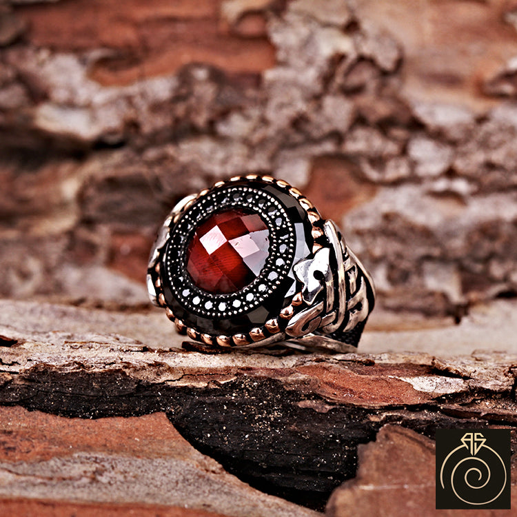 Sterling Silver 925 Mens Ring,Mens Ruby Ring,Mens Garnet outlet Ring,Ring For Men,Silver Men Ring,Silver Ruby Men Ring,Mens Handmade Silver Ring