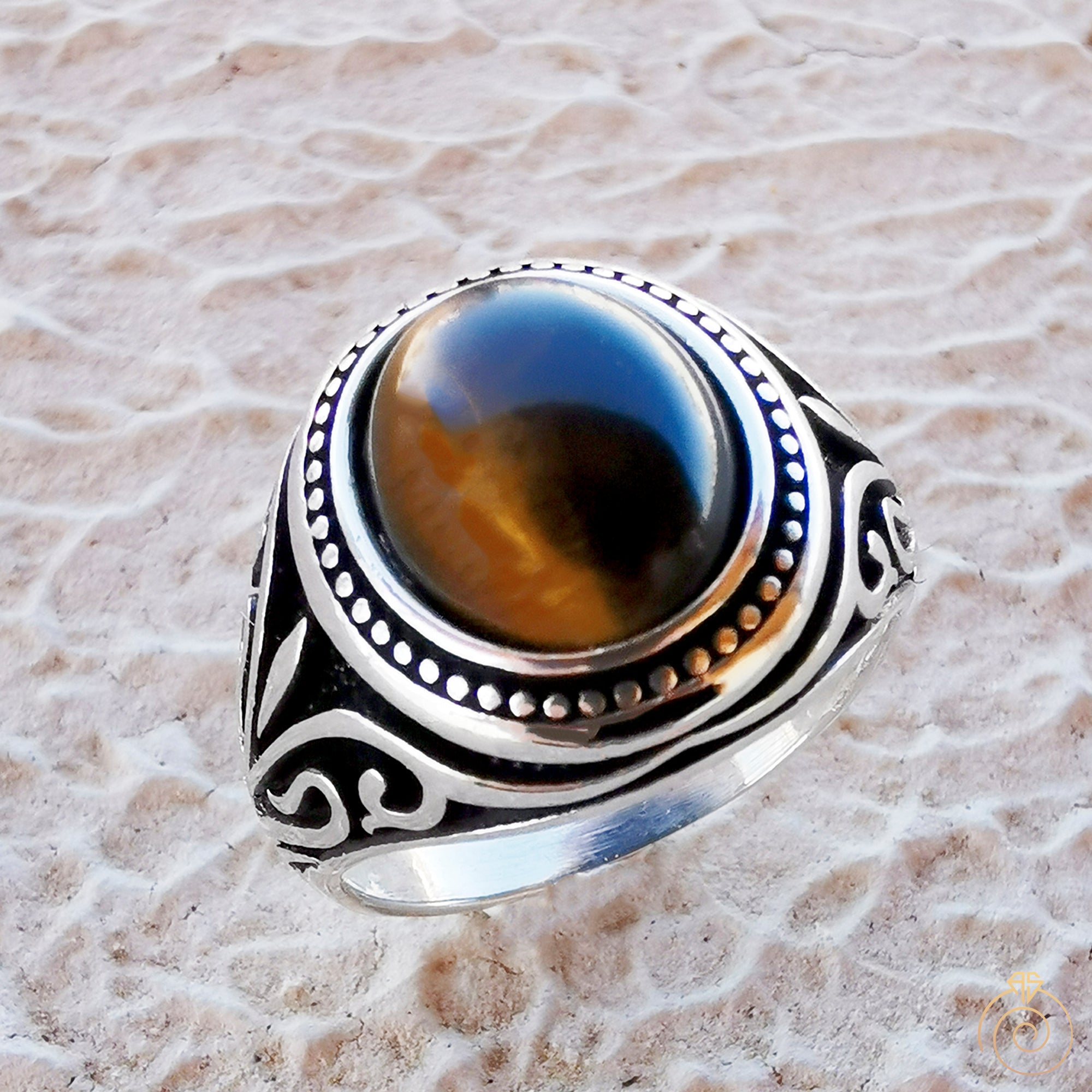 Buy SIDHGEMS 7.00 Carat Natural Tiger Eye Silver Ring Original Certified Tiger's  Eye Ring Oval Cut Gemstone Astrological Silver Plated Ring at Amazon.in