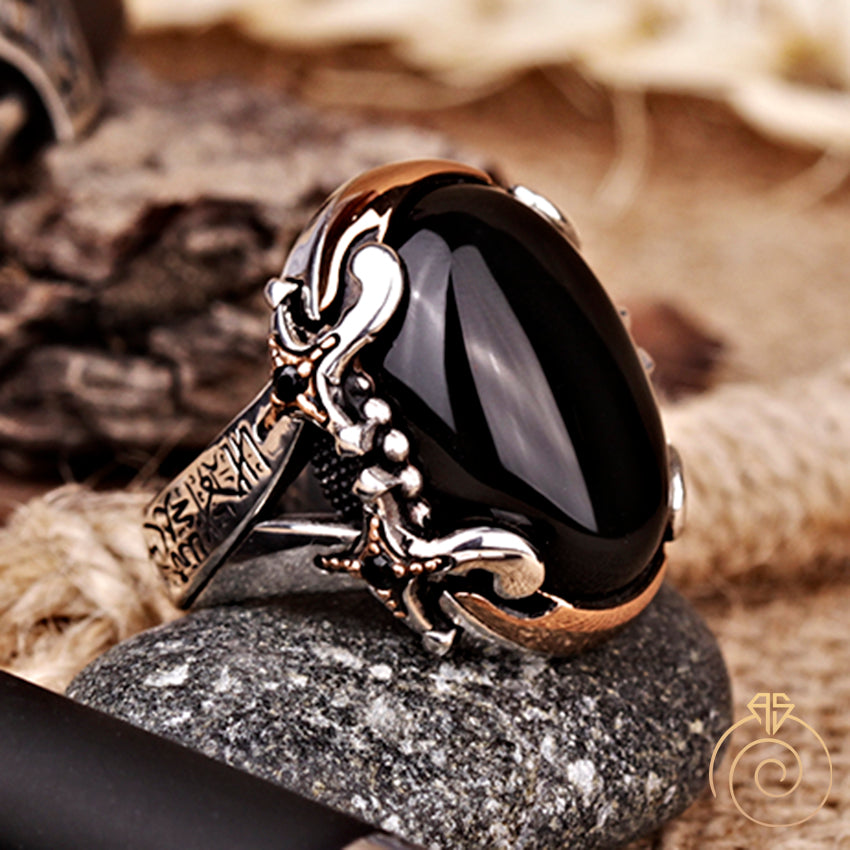 Men's Silver Ring with Onyx Stone